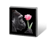 Gorilla Mama Love Flowers Funny Lapel Tie Pin Buttons Brooch Badge Pin Clothes Hat Accessories for Men Women