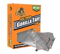 Gorilla Max Tough Tarp 10x14 ft Heavy-Duty 14 MIL Poly, 16x16 Weave, UV Treated, Triple Layer Hems, Brass Grommets Every 3 ft, D-Ring Corners, Tear & Water Resistant, All-Weather Outdoor Cover