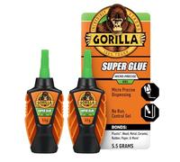 Gorilla Micro Precise Super Glue Gel, 5.5 Gram, Clear, (Pack of 2)