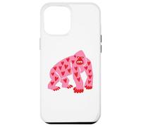 Gorilla Minimalist Red Pink Heart Women Girls Case for iPhone 12 Pro Max