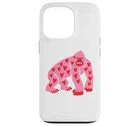 Gorilla Minimalist Red Pink Heart Women Girls Case for iPhone 13 Pro