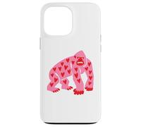 Gorilla Minimalist Red Pink Heart Women Girls Case for iPhone 13 Pro Max