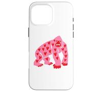 Gorilla Minimalist Red Pink Heart Women Girls Case for iPhone 16 Pro Max