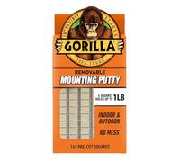 Gorilla Mounting Paint, Natural Brown, 168 Pre-Cut Squares (Pack of 1) - Removable and Repositionable Non-Toxic Wall Putty