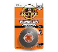 Gorilla Mounting Tape 20Kg Max Strength (25mm X 1.5M) - 6 Pack - Heavy Duty Double-Sided Adhesive Tape