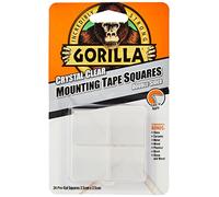 Gorilla Mounting Tape Squares Clear (24 Pack)