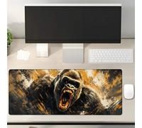 Gorilla Mouse Pad Gifts 31.5" x 11.8", Non-Slip Rubber Base MousePads for Computers Laptop School Office Home Accessories Decor, Mouse Pad, Keyboard Desk Mat