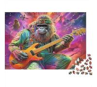 Gorilla Musician-vibrant Psychedelic Art 1000pc Jigsaw of Eco-friendly Board Jigsaw Puzzles for Brain Training And Stress Relief Toys for Adults 70x50cm/1000pcs