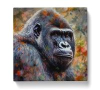 Gorilla Neo Impressionism Canvas Wall Art Print 20x20 Inch