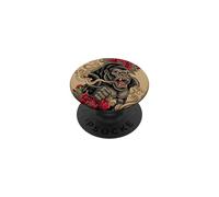 Gorilla Neo Traditional Tattoo Art Floral Peony Flash PopSockets Adhesive PopGrip