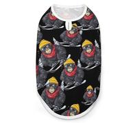 Gorilla on Skis Dog Shirts Summer Pet Clothes Comfort T-Shirts Vest Sleeveless Tank Top for Cats Dogs M