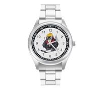 Gorilla on Skis Men's Wrist Watches Stainless Steel Strap Minimalist Business Quartz Watch for Daily Wear