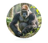 Gorilla on The Ground Cutting Board Kitchen Counter Tempered Glass Cutting Board Portable Circle Butcher Block Sturdy Scratch Serving Boards for Travel Camping Home