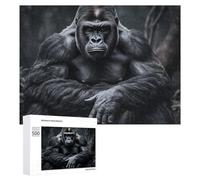Gorilla on The Ground Jigsaw Puzzle Challenging Fun Puzzle Wooden Jigsaw Puzzles for Adults Families 500 PCS