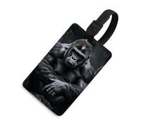 Gorilla on The Ground Luggage Tag for Suitcases TSA Approved with Name Id Card Suitcase Tags Identifiers Black Strap Clear Window Personalized Baggage Tag for Cruise Airport Travel Essentials