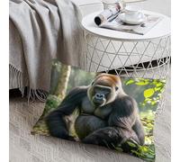 Gorilla on The Ground Pillow Cover Soft Throw Pillow Cover Hidden Zipper Rectangular Lumbar Pillow Covers Decorative Body Cushion Case Pillowcase for Sofa Couch Bedroom 8"x12"