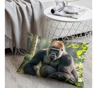 Gorilla on The Ground Pillow Cover Soft Throw Pillow Cover Hidden Zipper Rectangular Lumbar Pillow Covers Decorative Body Cushion Case Pillowcase for Sofa Couch Bedroom 8"x12"