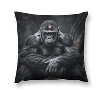Gorilla on The Ground Pillow Covers Decorative Throw Pillow Covers Farmhouse Double-Sided Pillowcases Soft Cushion Cases Christmas Home Decor for Couch Bed Sofa Living Room 16 "x16 "