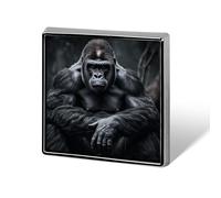 Gorilla on The Ground Square Lapel Pins Backpack Pin Cute Brooch Decoration Brooches for Women Men Fashion Button Badges for Hat Backpacks Purses Jackets Shirt Suit