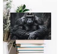 Gorilla on The Ground Wall Decor For Living Room Large Canvas Wall Art For Bedroom Modern Office Pictures Wall Artwork Landscape Paintings Canvas Art Prints Home Decorations 18x12inch(45x30cm)