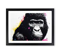 Gorilla Painted Vol.3 H1022 Framed Print for Living Room Bedroom Home Office Décor, Wall Art Picture Ready to Hang, Black A4 Frame (34 x 25 cm)
