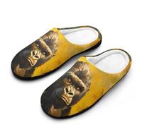 Gorilla Painting Cotton Slipper Cozy Plush Slippers Indoor House Closed Toe Shoes Anti-Skid Comfortable 7-8（39-40