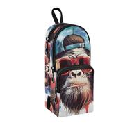 Gorilla Pencil Case, Big Capacity Pen Bag with Compartment Students Schoolbag Shape Stationery Organizer Pencil Pouch Marker Case for School Office Work