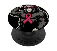 Gorilla Pink Ribbon Raised Fist Breast Cancer Awareness PopSockets Adhesive PopGrip