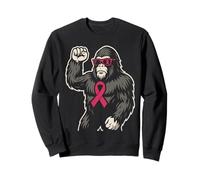 Gorilla Pink Ribbon Raised Fist Breast Cancer Awareness Sweatshirt