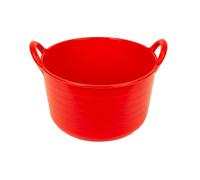 Gorilla Plas 2 Handled Power Tub 30L Flexible 2 Handles Eco Friendly Plastic Tub in Red Durable Heavy Duty Weather Resistant Lightweight Suitable for Home DIY Builders Gardening or Storage