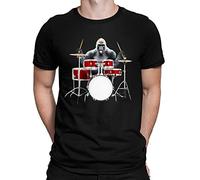 Gorilla Playing Drums Rock Music Drumming Funny Youth Kids Childrens T-Shirt Black 12-13 Years (XL)
