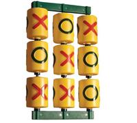 Gorilla Playsets Tic Tac Toe Spinner Panel Game - Tic Tac Toe Game - 3-11 Years - Yellow - 12L x 19H x 3.5W - 3 Powder-coated alloy spindles, 9 Spacer bushings, 2 Mounting flanges, 8 Wood screws