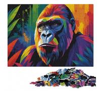 Gorilla Pop Art Wooden Jigsaw Puzzle, Adults, 1000 Pieces | A hands-on home pastime: a simple way to organise the image in spare time.