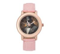 Gorilla Portrait Women's Easy Read Watches Flexible Three Hand Round Case Quartz Watch for Small Wrists