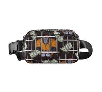 Gorilla Prisoner Cute Waist Bag Fanny Pack for Women Men Teenagers Large Capacity Belt Bag Travel Wallet with Adjustable Strap for Travel Gym Work, Gorilla Prisoner, One Size