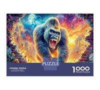 Gorilla Rampage Jigsaw Puzzles Puzzles for Adults Kids. 1000 Pieces Interesting Whimsical Challenge Toy Educational Games Home Decoration for Educational Games Gifts 70x50cm/1000pcs