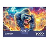 Gorilla Rampage Puzzle 1000Pc Wall-breaking Ruins Jigsaw Puzzles Challenging Family Activity Games High Difficulty 100% Recycled Cardboard for Kids 38x26cm/1000pcs