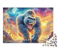 Gorilla Rampage1000pc Thick Cardboard Raging Gorilla Jigsaw Puzzle Set Adult Educational Game Stress Relief Fun Home Activity 52x38cm/1000pcs