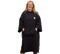 Gorilla Robes Changing Robe and Towelling Robe | For Women, For Men | Unisex | Dry Poncho | From ECO Recycled Materials | With Hood, Kangaroo Pocket & Three-Quarter Sleeve | Black | X-Large