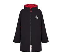 Gorilla Robes Kids ECO Waterproof Dry Changing Robe Full Zip, Black, Junior, (Age 6-8 years)
