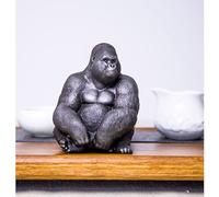 Gorilla Sculpture Gorilla Kong Figure,Vintage Iron Animal Statue Creative Ornament Unique Office Decor Statue Desk Room Decorations Home Living Room Ornaments(A)