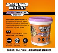 Gorilla Smooth Finish Wall Filler 473ml - Applies Purple Dries White