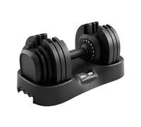 GORILLA SPORTS® Adjustable Dumbbell 25 kg in 18 Settings with Tray | Adjustable dumbbells replace a whole dumbbell set, adjustable weights 2.5 to 25 kg, at home gym equipment, 1 piece with tray