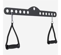 GORILLA SPORTS® Adjustable Lat Pull Down Bar with 2 Handles, 60/75/100 cm | Ergonomic non-slip handles with carabiners for rowing, biceps, triceps, arm, back and shoulder strength training