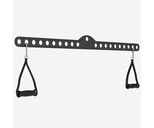 GORILLA SPORTS® Adjustable Lat Pull Down Bar with 2 Handles, Carabiners | Ergonomic cable pull handle for rowing, biceps, triceps, back and shoulders; adjustable grip positions for strength training