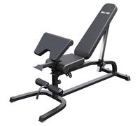 GORILLA SPORTS® Adjustable Weight Bench with Leg Extension, 200 kg | 13-way backrest, 4-way seat, preacher curl, leg curl, incline and flat positions, steel frame, 151 x 63 x 114 cm
