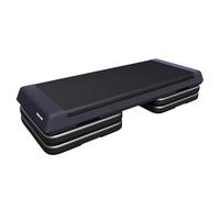 GORILLA SPORTS® Aerobic Stepper, 3 Heights 10-20 cm, 200 kg, Black | Non-slip exercise step board with rubberised tread; adjustable workout platform for aerobics, fitness, yoga, gym and home