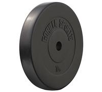 Gorilla Sports barbell weight set, single unit. Made of plastic, weight of disk: 1.25-15 kg, bore size: 30 mm-31 mm, 10 KG