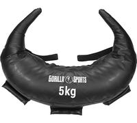 GORILLA SPORTS® Bulgarian Bag - 5kg / 8kg / 12kg / 17kg / 22,5kg, Filled, PU Leather, Black - Fitness Sandbags, Weight Lifting, Strength Training, Power Bag, Exercise, Gym, Boxing, MMA