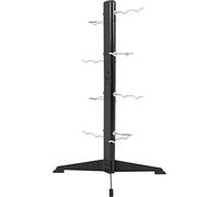 GORILLA SPORTS® Cable Attachment Rack - 8 Holders, 100kg Load, Black | Stores up to 8 cable machine handles in one place; 62 x 59 x 124 cm, for lat pulldown bars, biceps and triceps attachments